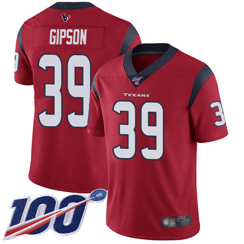 Houston Texans Limited Red Men Tashaun Gipson Alternate Jersey NFL Football 39 100th Season Vapor Untouchable